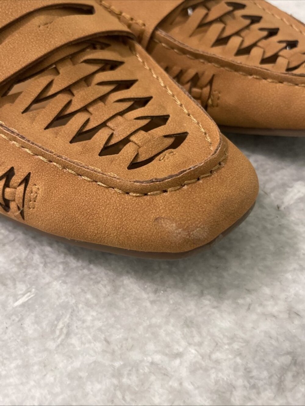 Frye & Co Florys Loafers Womens Size 10 Shoes Brown Cognac Leather Braided - Picture 9 of 9